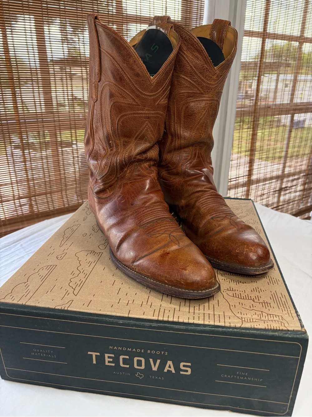 Tecovas The Cartwright Scotch  Goat Brown Leather Cowboy Boots